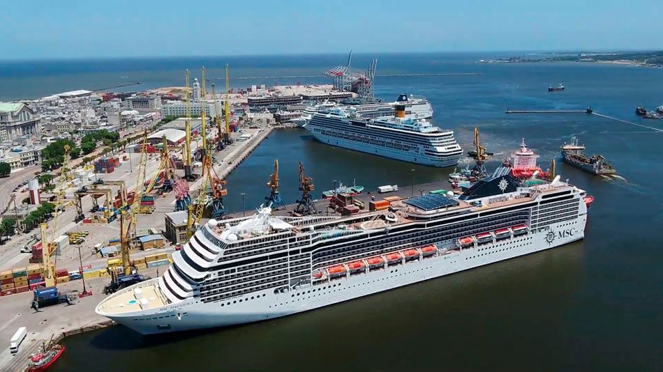 El Puerto de Montevideo recibe cuatro cruceros el mismo día